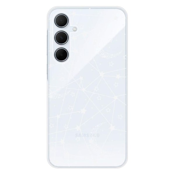 Silicone skal - Kompatibel med Samsung Galaxy A35 5G - design med stjärnlinjer Transparent