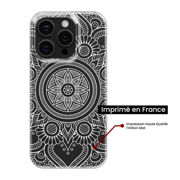 Siliconfodral - Kompatibel med Apple iPhone 15 Plus - design mandala vit Transparent