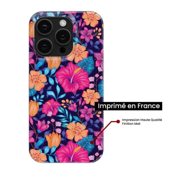 Siliconfodral - Kompatibel med Apple iPhone 14 - design med exotiska blommor Transparent