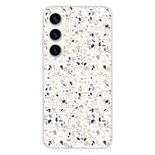 Siliconefodral - Kompatibel med Samsung Galaxy S23 FE - terrazzo design i färg Transparent