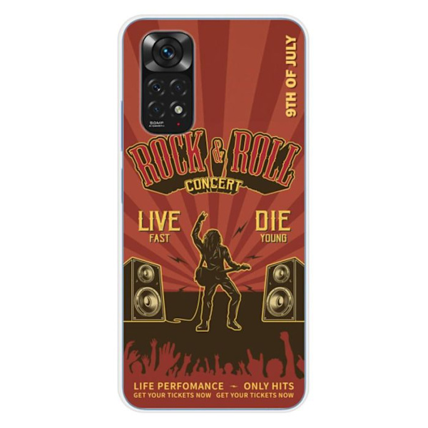 Silikonfodral - Kompatibel med Xiaomi Redmi Note 11 4G - design rock and roll Transparent