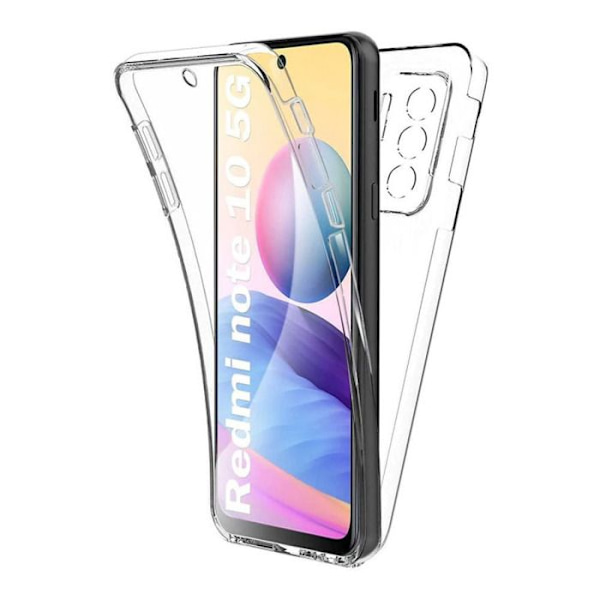 Helomslag 360° - Kompatibel med Xiaomi Redmi Note 10 5G – Dubbel transparent skydd Transparent