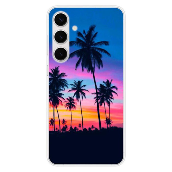 Siliconfodral - Kompatibel med Samsung Galaxy S24 FE - design med palmträd i färger Transparent