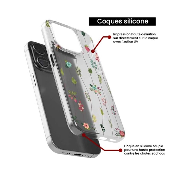 Tryckt silikonfodral som är kompatibelt med Apple iPhone 16 Plus Rose of flowers Transparent