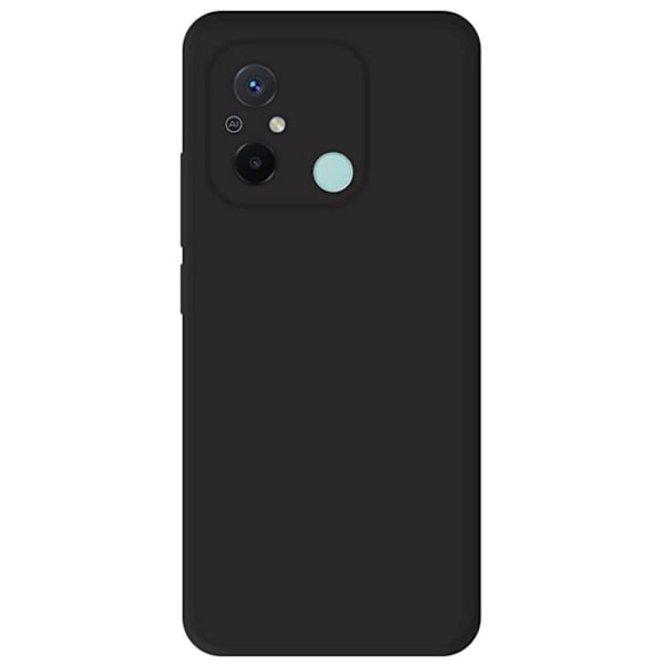 Vanligt mattsvart silikonfodral kompatibelt med Xiaomi Redmi 12C Redmi 11A svart