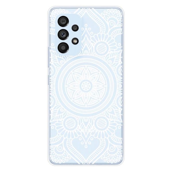 Siliconfodral med tryck - 1001 fodral - Samsung Galaxy A53 5G - Vit mandala - Optimal skydd - TPU Gel Transparent