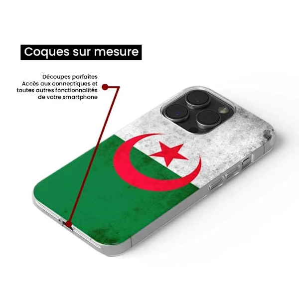 Tryckt silikonfodral kompatibelt med Xiaomi Redmi 9A Redmi 9AT Redmi 9i Algeriets flagga Transparent