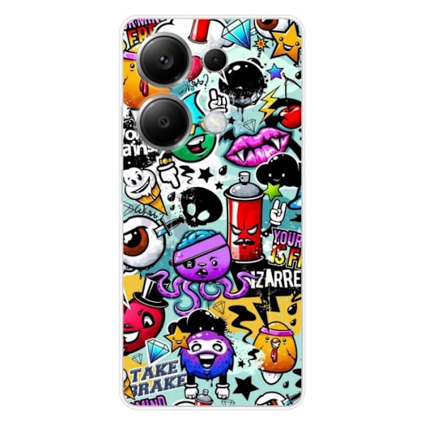 Silikonskal - Kompatibel med Xiaomi Redmi Note 13 Pro 4G - graffiti design 2 Transparent
