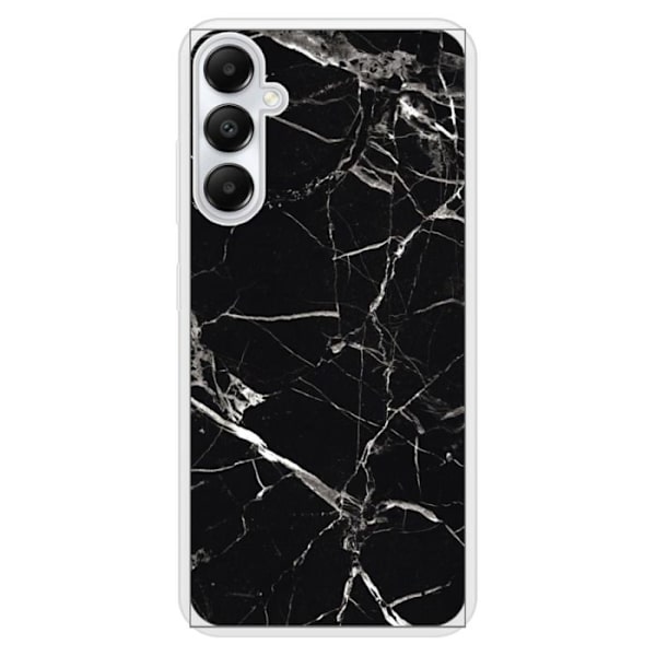 Skal i förstärkt silikon med tryck, kompatibel med Samsung Galaxy A05S, svart marmor Transparent