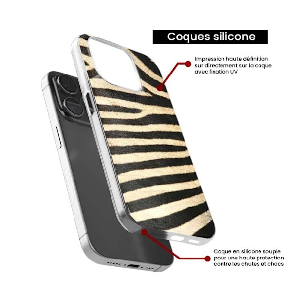 Tryckt silikonfodral som är kompatibelt med Xiaomi 13 Zebra Transparent