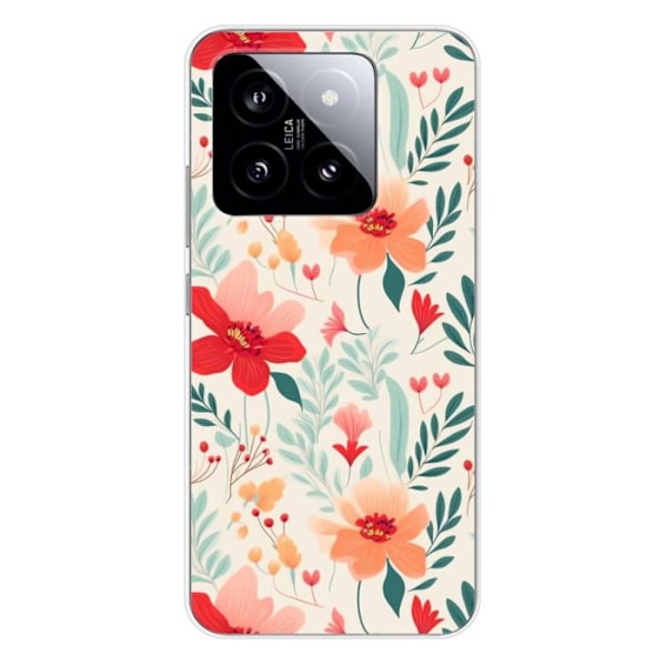 Silicone Case Printed - 1001 Cases - Xiaomi 14 - Floral Pattern - Optimal Protection - Soft and Lightweight Transparent