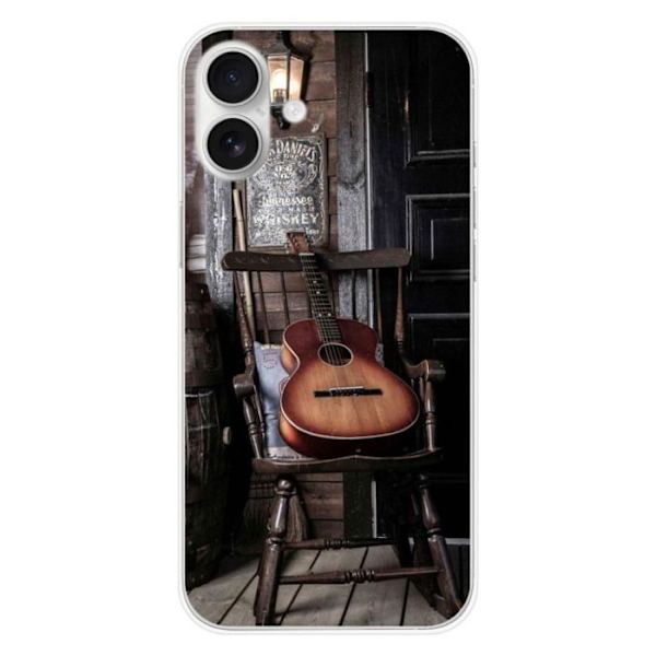 Siliconfodral - Kompatibel med Apple iPhone 16 Plus - gitardesign Transparent