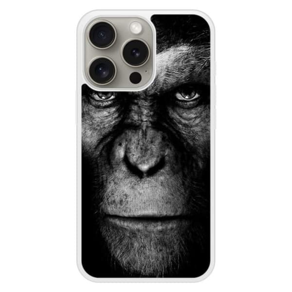 Förstärkt silikonfodral med tryck kompatibelt med Apple iPhone 15 Pro Apa Transparent