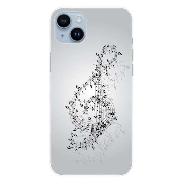 Siliconhölster - Kompatibel med Apple iPhone 15 Plus - design valse des notes Transparent