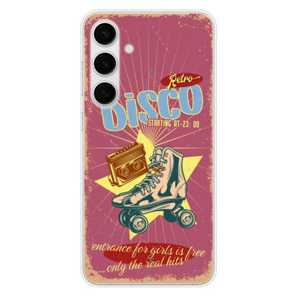 Silicone-fodral - Kompatibel med Samsung Galaxy S24 FE - retro disco-design Transparent
