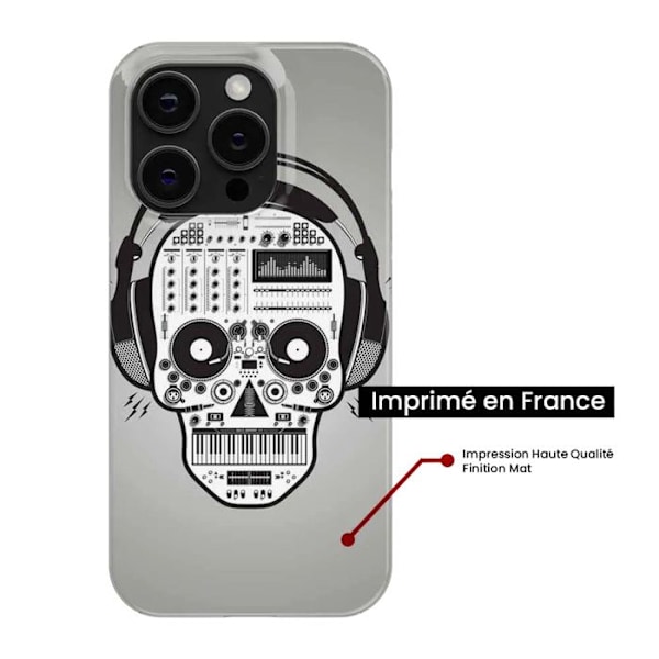 Tryckt silikonfodral kompatibelt med Xiaomi Redmi Note 13 5G Skull Music Transparent
