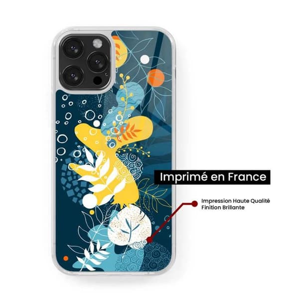 Skyddande silikonfodral med tryck, kompatibelt med Apple iPhone 16 Pro, havblommor Transparent
