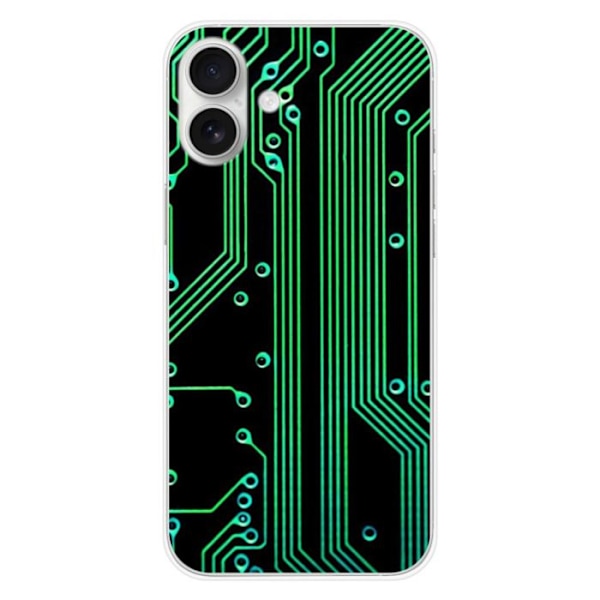 Siliconehölje - Kompatibel med Apple iPhone 16 Plus - design med textur av geek-kretsar Transparent