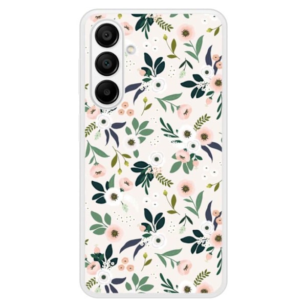 Siliconförstärkt tryckt skal kompatibelt med Samsung Galaxy A15 Blommor Transparent