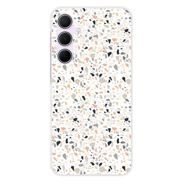 Siliconhölster - Kompatibel med Samsung Galaxy A55 5G - terrazzo design i färg Transparent