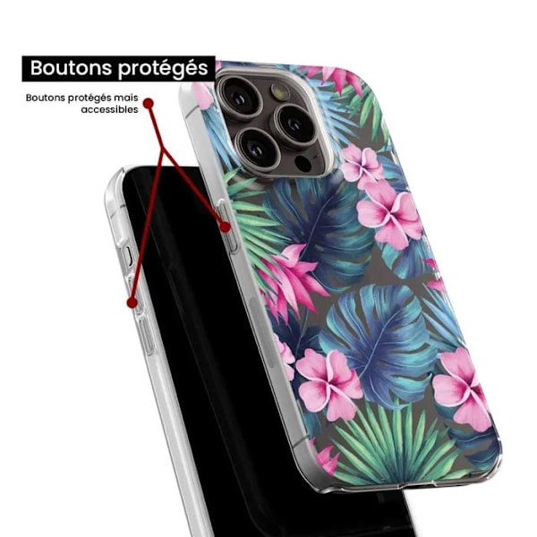 Silicone-skal - Kompatibel med Samsung Galaxy M55 5G - tropisk akvarelldesign Transparent