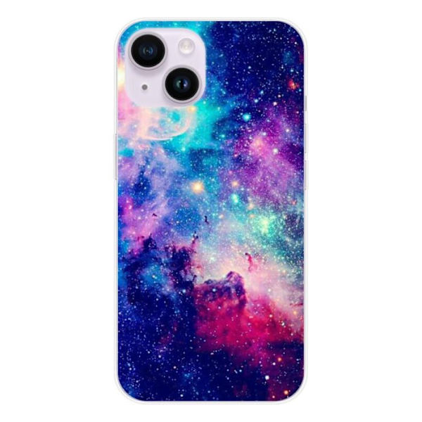 Silicone-fodral - Kompatibel med Apple iPhone 15 - design galaxblå Transparent