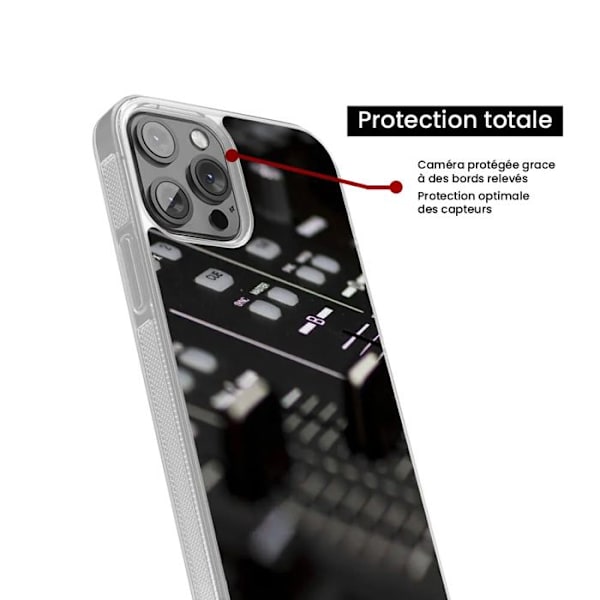 Siliconförstärkt skal med tryck kompatibelt med Apple iPhone 14 Pro Dj Mixer Transparent