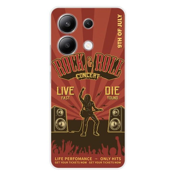 Siliconefodral - Kompatibel med Xiaomi Redmi Note 13 4G - design rock and roll Transparent
