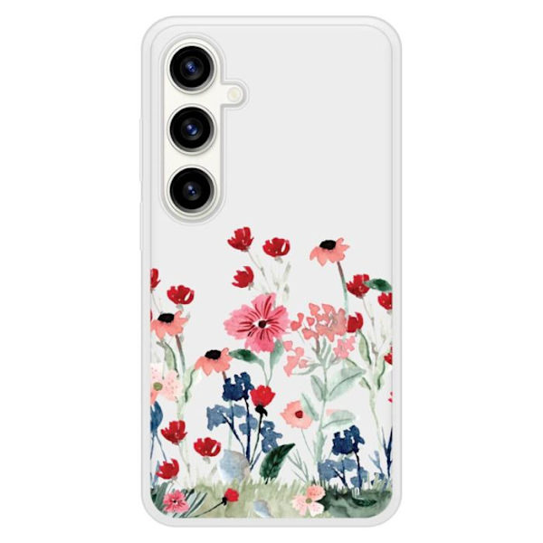 Siliconförstärkt skydd i tryck kompatibel med Samsung Galaxy S23 FE Blomsterprinsessan Transparent