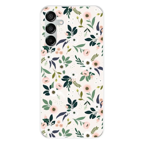 Siliconetui Med Tryck - 1001 Etui - Samsung Galaxy M15 5G - Blommönster - Optimalt Skydd - Flexibelt Transparent