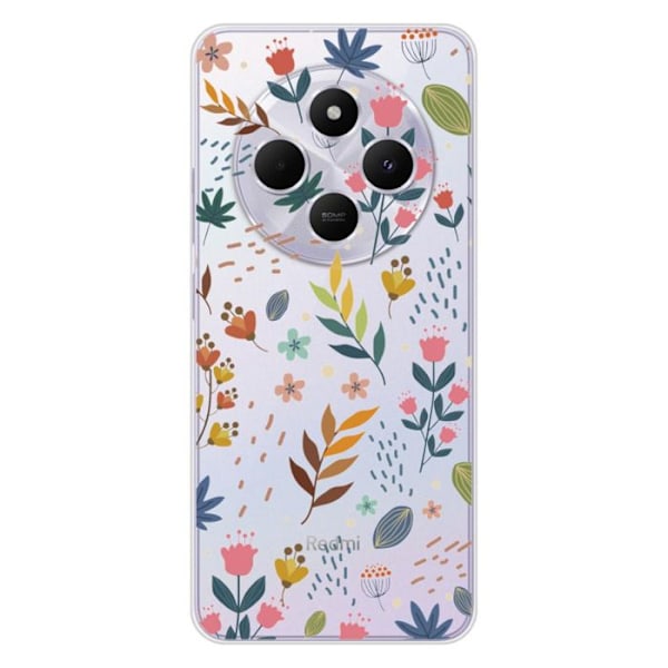 Siliconefodral Med Tryck - 1001 Fodral - Xiaomi Redmi 14C 4G - Färgglada Blommor - Optimal Skydd - Mjuk Transparent