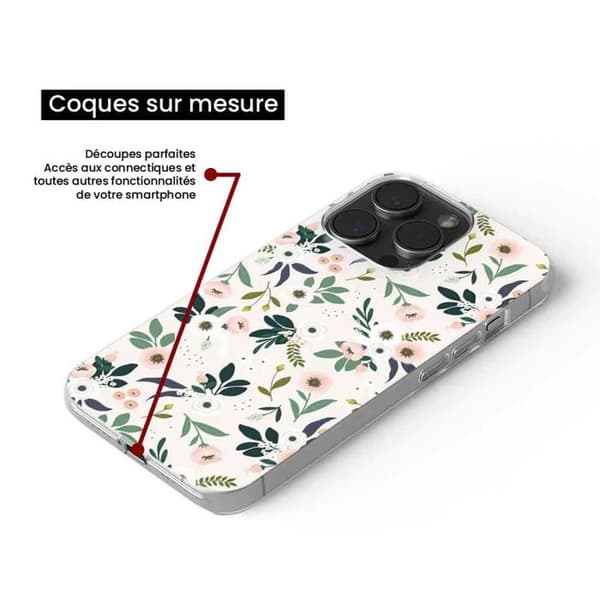 Silikonfodral - Kompatibel med Apple iPhone 13 Pro - design blommor Transparent