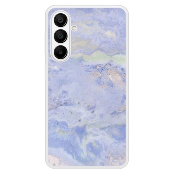 Coque i förstärkt silikon med tryck kompatibel med Samsung Galaxy A15 Marmor Blå Transparent