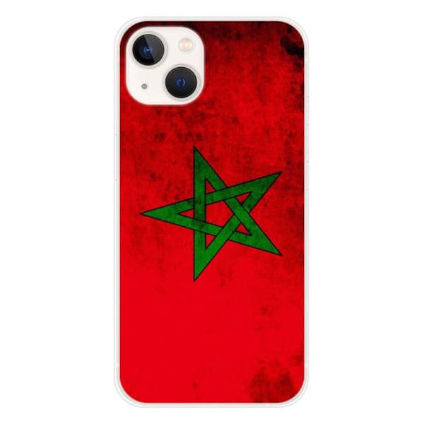 Siliconefodral - Kompatibel med Apple iPhone 13 - design med marockansk flagga Transparent