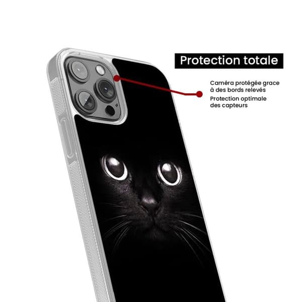 Silikonskal med förstärkning, tryckt, kompatibel med Apple iPhone 14 Plus, Kattöga Transparent