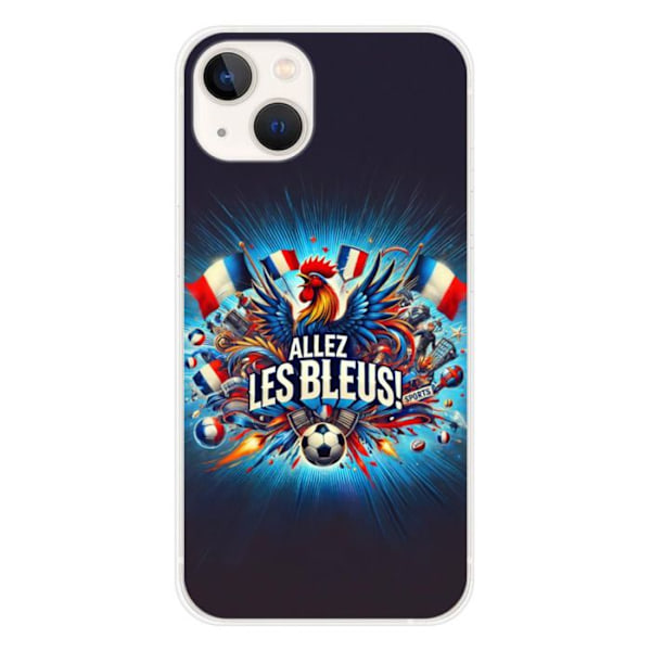 Silicone-fodral - Kompatibel med Apple iPhone 13 - design allez les bleus Transparent