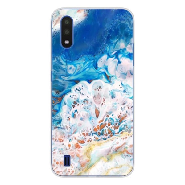 Silikonskal med tryck - 1001 skal - Samsung Galaxy A01 - Oceanmarmor - Optimal skydd - TPU Gel Transparent