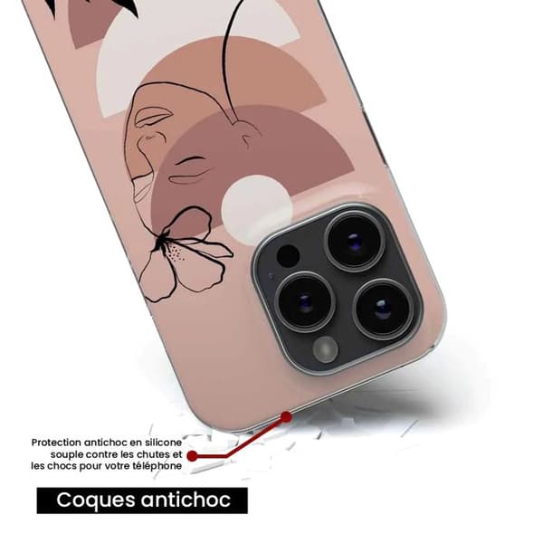 1001Coques - Silikonfodral kompatibelt med Apple iPhone 16 Pro - Bora Bora-mönster - Originaldesign tryckt i Frankrike Transparent