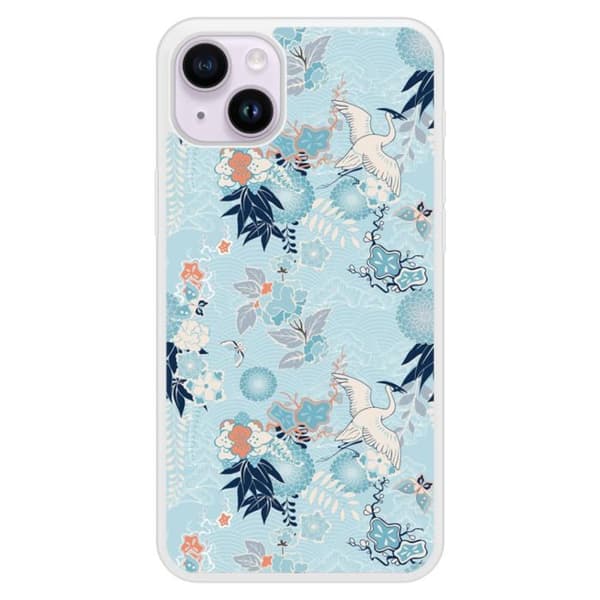 Siliconförstärkt tryckt skal kompatibelt med Apple iPhone 15 Plus Kimono Transparent