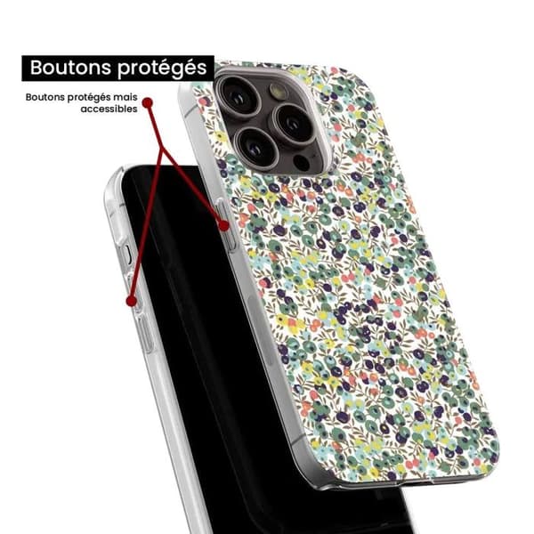 Tryckt silikonfodral kompatibelt Apple iPhone 16 Plus Liberty Wiltshire Green Transparent