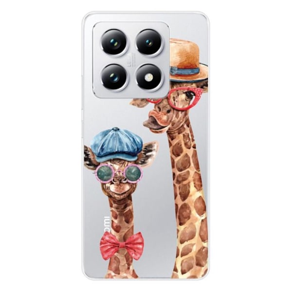 Silicone Case Med Tryck - 1001 Fodral - Xiaomi 14T 4G - Roligt Giraffmönster - Optimal Skydd - Mjuk Transparent