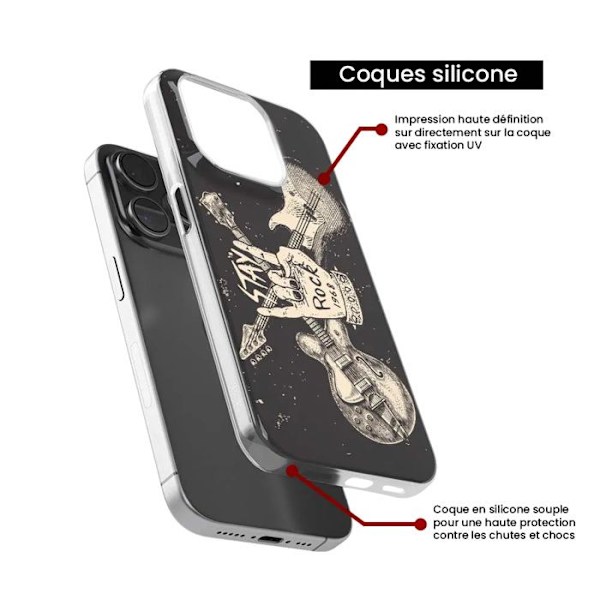 Siliconeskal - Kompatibel med Apple iPhone 14 Plus - design stay rock Transparent