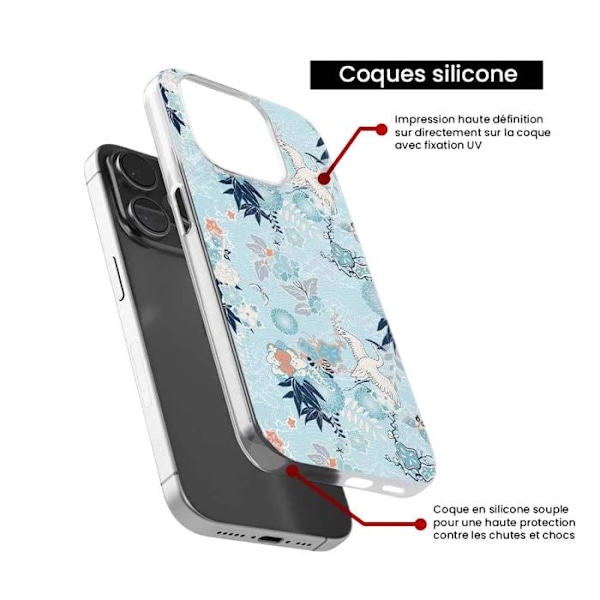 Silicontryckskal - 1001 skal - Samsung Galaxy M31 - Flerfärgad - Kimono-mönster - Optimalt skydd Transparent