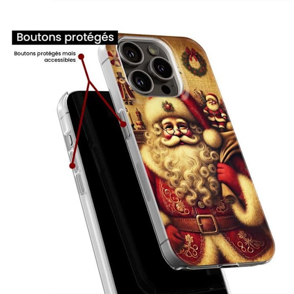 Tryckt silikonfodral som är kompatibelt med Samsung Galaxy A71 NO Santa Claus Vintage Transparent