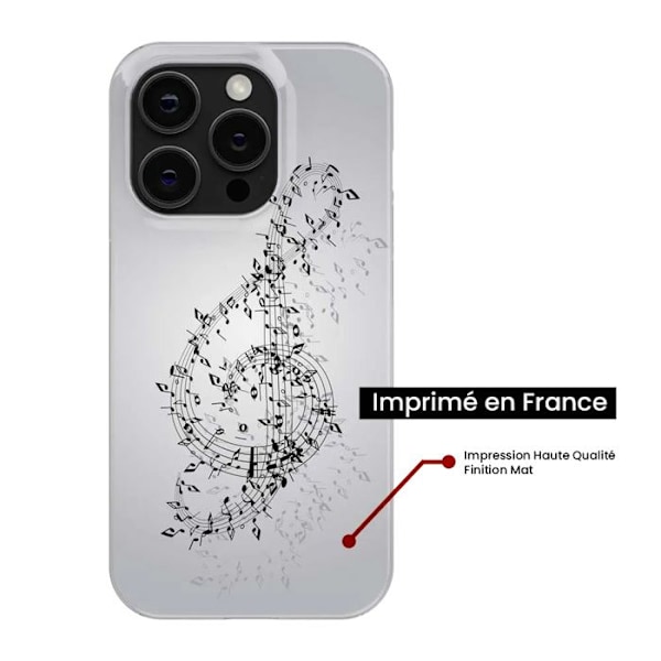 Tryckt silikonfodral som är kompatibelt med Apple iPhone 15 Plus Vals av noter Transparent