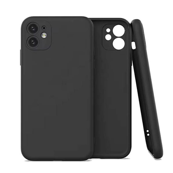 Vanligt mattsvart silikonfodral kompatibelt med Xiaomi Redmi 12C Redmi 11A svart