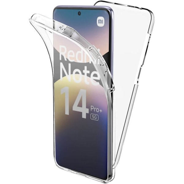 Heltäckande skal 360° - Xiaomi - Redmi Note 14 Pro 5G - Fullständigt skydd - Transparent - Stöttålig Transparent