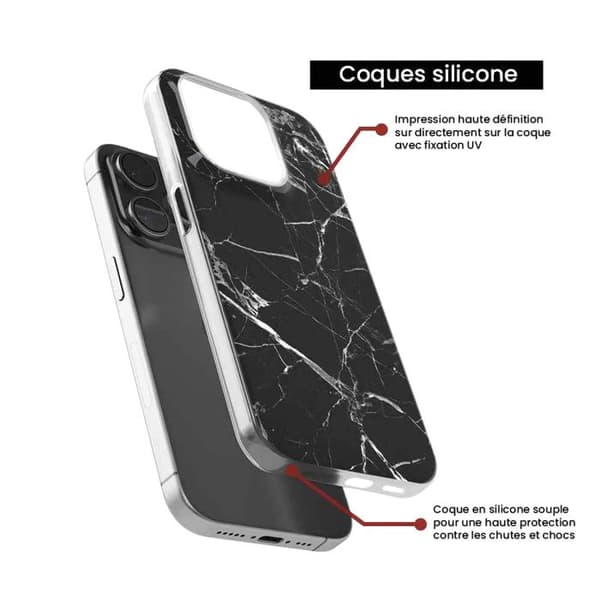 Siliconecase - Kompatibel med Samsung Galaxy S23 - svart marmor design Transparent