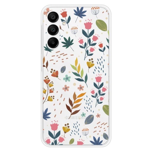 Siliconefodral - 1001 Fodral - Samsung Galaxy A15 - Färgglada Blommor - Mjuk - Optimal Skydd Transparent