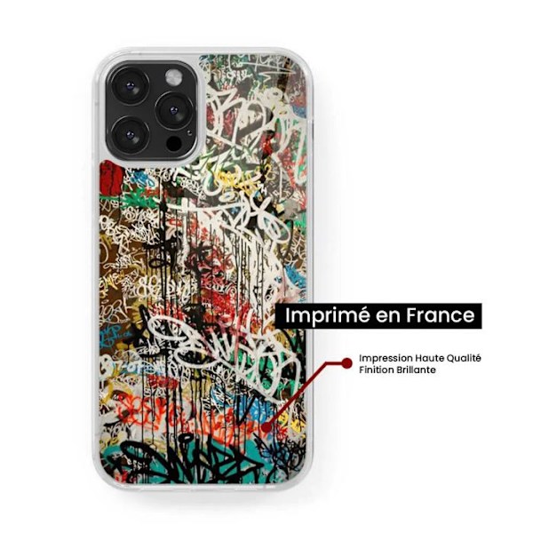 Siliconförstärkt tryckt skal kompatibelt med Samsung Galaxy S22 Plus Graffiti 1 Transparent